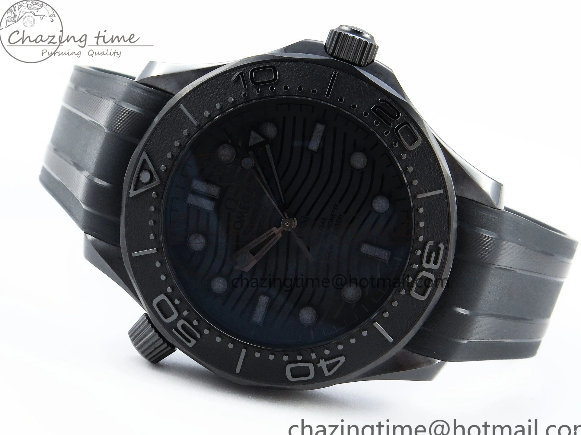 0325 SEAMASTER 300M 43.5MM BLACK CERAMIC VSF 1:1 BEST EDITION BLACK DIAL ON BLACK RUBBER STRAP A FashionForward 7766